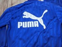 18．2点 90s ヒットユニオン PUMA プーマ デカロゴ トラックジャケット パンツ ジャージ上下 メンズL相当　青白 トレーニングウェア y404_画像3