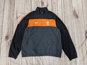 1．オランダ代表 NIKE ナイキ トラックジャケット トレーニングウェア サッカー メンズＬ　黒オレンジ x409