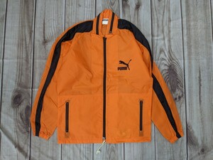 19．PUMA 80s オールド プーマ ヒットユニオン ロゴ ナイロン ジャンパー ブルゾン ジャケット 90s ヴィンテージ メンズM　オレンジ黒x502