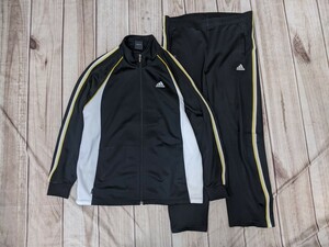 15．00s 2点 adidas アディダス CLIMALITE トラックジャケット パンツ ジャージトレーニングウェア上下 メンズXO O 黒白黄土系 y504