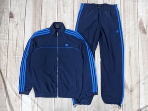 9．2点　00ｓ adidas アディダス CLIMALITE トラックジャケット ブルゾン パンツ トレーニングウェア上下 メンズM　ネイビー青系y502