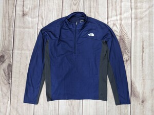 7．ノースフェイス NORTH FACE NT61233　FLASHDRY ZIPUP ハーフジップ ストレッチ ブルゾン メンズS　ネイビーダークグレーアウトドア x502