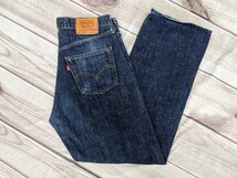 2．日本製 90s リーバイス 97年製 LEVI'S J22 503B-XX BIGE 赤耳 ボタンフライ デニムジーンズ パンツ W33L36　ネイビー y508_画像2