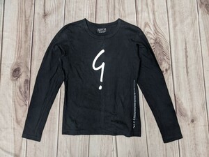 13．日本製 アニエスベー agnesb フロントデカロゴ 長袖シャツ レディース黒白x608