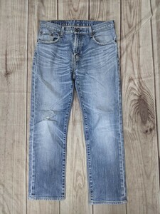 7．09年製 鬼ヒゲ リーバイス 00s LEVI'S 505 ストレッチ入りブランクタブ デニムジーンズ パンツ W29L33 ネイビー y501