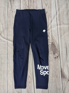 4．デサント DESCENTE MOVE SPORTS デカロゴ ストレッチ素材 ジョガーパンツ トレーニングウェア メンズM　ネイビー白x510