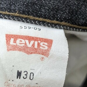 4．01年製 リーバイス LEVI'S 559 ストーンウォッシュ ブラックデニムジーンズ パンツ W30L31 黒 y607の画像3