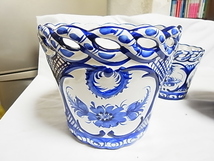 優良古物　ポルトガル陶器　三つ重ね鉢　豪華な絵付け_画像3