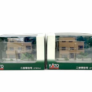 KATO Nゲージ ストラクチャー ジオラマ B 庭のある家/二世帯住宅/二階建アパート まとめセットの画像4