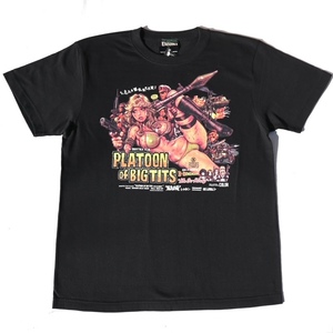 XLサイズ ロッキンジェリービーン EROSTIKA “PLATOON OF BIG TITS” Tシャツ 黒色 RockinJerryBean