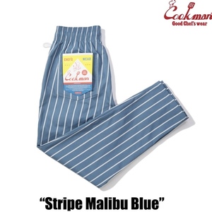 XLサイズ COOKMAN シェフパンツ Stripe Malibu Blue ストライプ ブルー クックマン Chef Pants