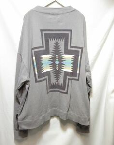 PENDLETON pen dollar ton neitib pattern sweat cardigan wide Silhouette gray L Drop shoulder 