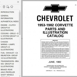 シボレー コルベット 1953-1982 パーツカタログ Chevrolet Corvette C3 の画像1