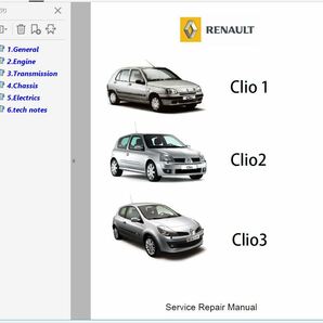 ルノー クリオ Renault Clio01-08 整備書 ワークショップマニュアル 修理書 ボディー修理 Clio クリオ2 クリオ3 Clio1 Clio2 Clio3 の画像1
