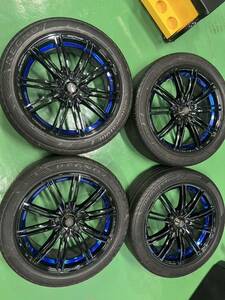 タイヤホーイル　Weds SPORT SA54R 18インチ 7.5J +45 5H 100 DUNLOP LEMANS V 235/45R18 89W プリウス 軽量 