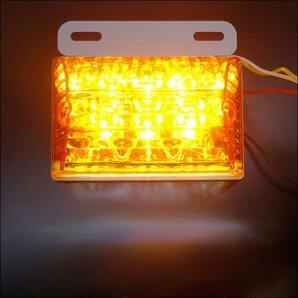 LEDサイドマーカー 10個組 24V ダウンライト付 角型 マーカーランプ アンバー + ホワイト [2]23Дの画像9