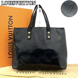 【美品】LOUIS VUITTON ルイヴィトン ハンドバッグ ヴェルニ リードPM モノグラム TH0033 ミニトート 男女兼用 LV ロゴ型押し レザー 黒