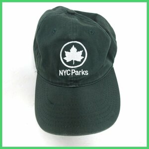 ▼△NYC Parks★ロゴキャップ★APOLLO★フォレストグリーン 野球帽 コットンキャップ Fサイズ