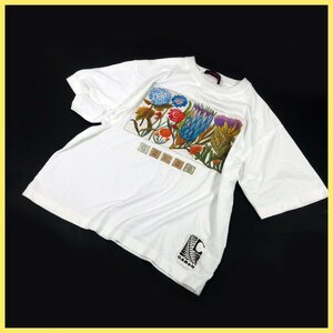 ▼△CABaN◆レディース◆半袖Tシャツ◆ホワイト◆花のドローイング◆Sサイズ ◆未使用◆美品◆