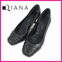 ▲□DIANA(ダイアナ)♪プリーツデザインパンプス♪ブラック♪ヒール♪ドレープ♪フォーマル♪レディースシューズ♪24cm_画像1