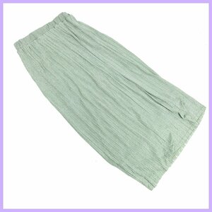 =VROSE BUD( Rose Bud )! lame green! pleated skirt * free size! long height 