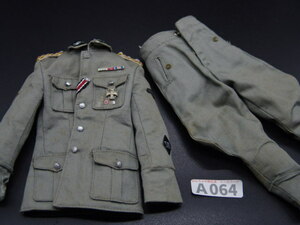 【 A064 】1/6ドールパーツ：DRAGON製 ドイツ軍 SS高級将官用制服上下セット（WWII）【 長期保管・ジャンク扱い品 】