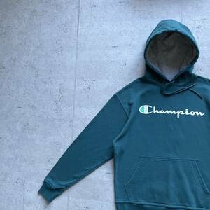 champion チャンピオン プリント ワンポイントロゴ プルオーバー パーカー グリーン M