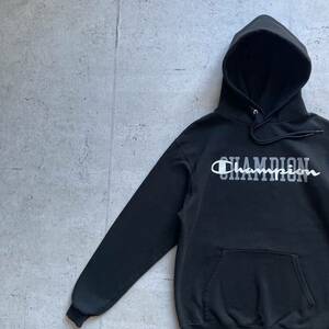 champion チャンピオン プリント ワンポイントロゴ プルオーバー パーカー ブラック M