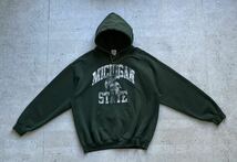 GILDAN ギルダン カレッジロゴ MICHIGAN STATE プルオーバー パーカー グリーン　L_画像2