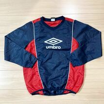 UMBRO アンブロ ピステ ヤッケ ウィンドブレーカー サイズ160 ネイビー 赤 サッカー フットサル_画像1