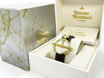 ◆◆【VivienneWestwood】ヴィヴィアン オーブ 15周年 400個限定 モデル ゴールド 白文字盤 革ベルト 電池交換済み クオーツ oi ◆◆_画像1