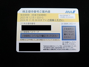 ★☆【株主割引券】ANA 株主優待券 1枚 有効期間2023年12月1日から2024年11月30日まで　1枚 ot☆★