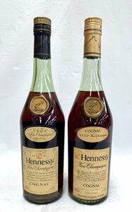 ★送料別★ 未開栓★※ラベル汚れあり※2本セット Hennessy ヘネシー VSOP スリムボトル グリーン ブランデー 700ml 40% 古酒 EA2283