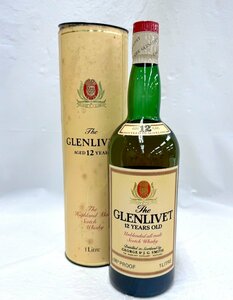 ★送料別★The GLENLIVET グレンリベット 12年 アンブレンデッド 赤アザミ ウイスキー 1000ml 43％ 古酒 (未開封）EA2256