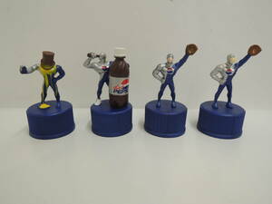 3o3c11B Pepsi Pepsiman bottle cap total 4 point set ( one part Dub li equipped ) ( breaking the seal goods * present condition goods )