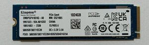 88時間 1TB SSD Kingston NVMe PCIe Gen 4.0 x4 OM8PGP41024Q-A0