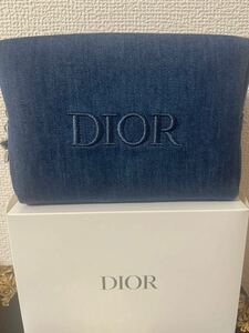 新品 クリスチャンディオール Dior ノベルティ デニム メイクポーチ