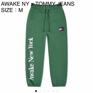 新品 AWAKE NY × TOMMY JEANS スウェットパンツ トミージーンズ アウェイク ニューヨーク グリーン Mサイズ