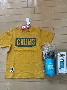 チャムス 水筒 半袖Tシャツ 2点セット ステンレスボトル 320ml 青 Kid's CHUMS Logo ロゴT 110 新品