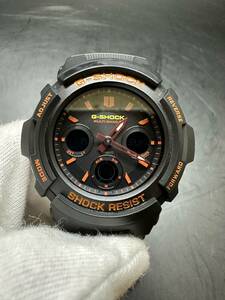 美品　CASIO　カシオ　G-SHOCK　AWG-M100SBR　ソーラー　電波　腕時計　クオーツ　メンズ　NS00165