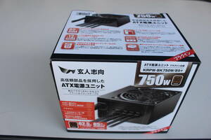 玄人志向 80PLUS BRONZE取得 ATX電源 750W　KRPW-BK750W/85+　未開封　箱痛み品