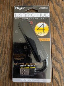 ★ナカバヤシ（Digio2）USBハブ（USB HUB）黒USB2.0対応/バスパワー/USB2.0×4ポート　UH-2294BK