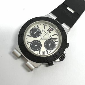 1円から　ブルガリ BVLGARI アルミニウム AC38TA 自動巻き クロノグラフ バンド欠品