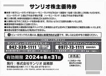 「サンリオ 株主優待券」 サンリオピューロランド または ハーモニーランド 1dayパスポート【1枚】※複数枚あり / 有効期限2024年8月31日_画像2