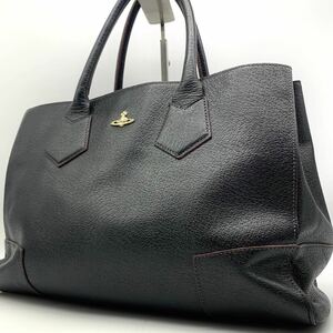 1円●極美品●Vivienne Westwood ヴィヴィアンウエストウッド オーブ金具 トートバッグ ショルダーバッグ レザー 黒 レディース メンズ