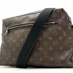 1円●美品●LOUIS VUITTON ルイヴィトン モノグラム マカサー トーレス M40387 メッセンジャーバッグ ショルダーバッグ レザー 黒 メンズ