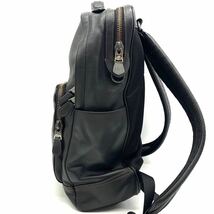 1円●高級品/定価10万●COACH コーチ グラハム リュックサック バックパック ビジネスバッグ 通勤通学鞄 A4◎ 牛革 カーフレザー 黒 メンズ_画像4