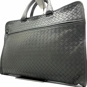 1円●極美品●BOTTEGA VENETA ボッテガヴェネタ ビジネスバッグ ブリーフケース 通勤鞄 A4◎ イントレチャート カーフレザー 牛革 メンズ