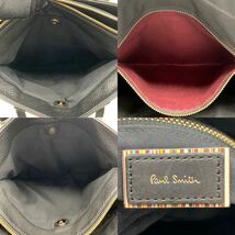 1円●極美品/定価8万●Paul Smith ポールスミス トートバッグ ビジネスバッグ ショルダー肩掛け◎ A4収納 シボ革 カーフレザー 黒 メンズ_画像10