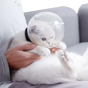 猫宇宙ヘッドギア　ネコ　口輪　ペット　噛みつき防止 拾い食い防止 傷舐め防止　傷口保護　術後　ペット用品　損傷避け　四季兼用　通気性